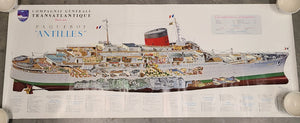 French Line S.S. Antilles Poster