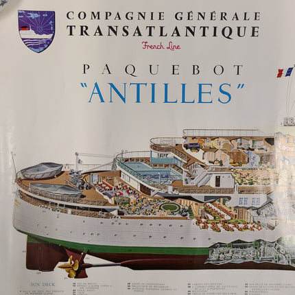 French Line S.S. Antilles Poster