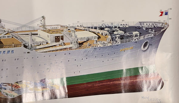 French Line S.S. Antilles Poster
