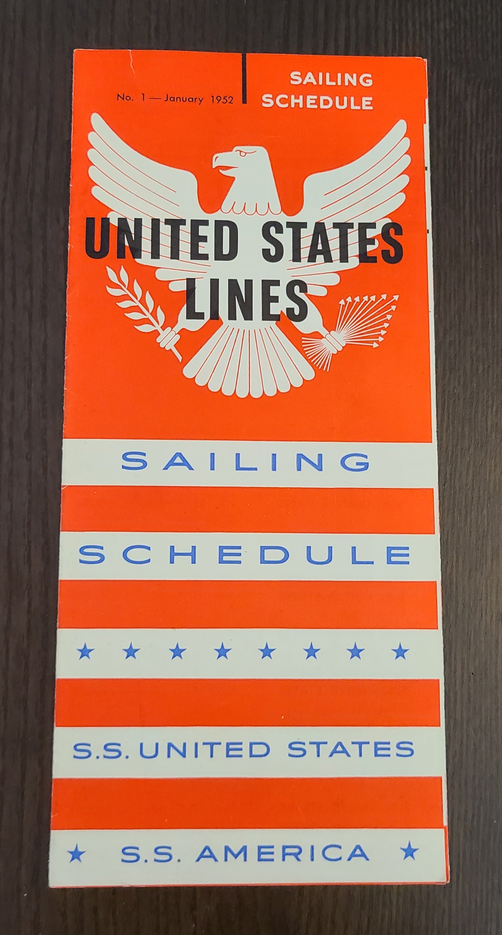 United States Lines Sailing Schedule No. 1 (January 1952)