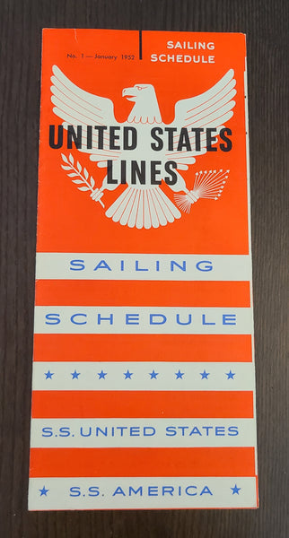 United States Lines Sailing Schedule No. 1 (January 1952)