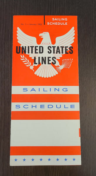 United States Lines Sailing Schedule No. 1 (January 1952)