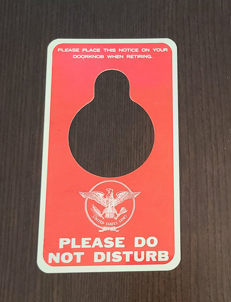 United States Lines Stateroom Door Hanger