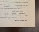 S.S. United States Maiden Voyage Dinner Menu (July 7th, 1952)