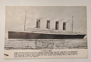 White Star Line R.M.S Titanic Post Sinking Postcard