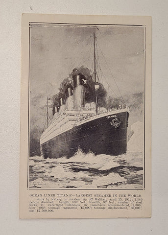 White Star Line R.M.S Titanic Post Sinking Postcard