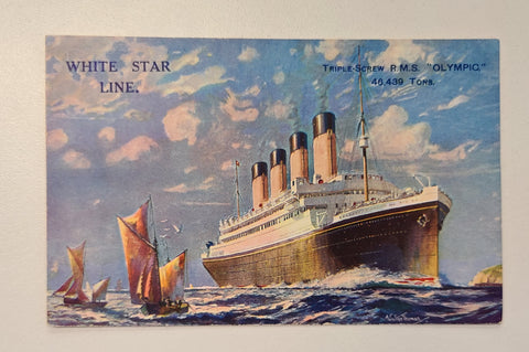 White Star Line R.M.S Olympic Postcard