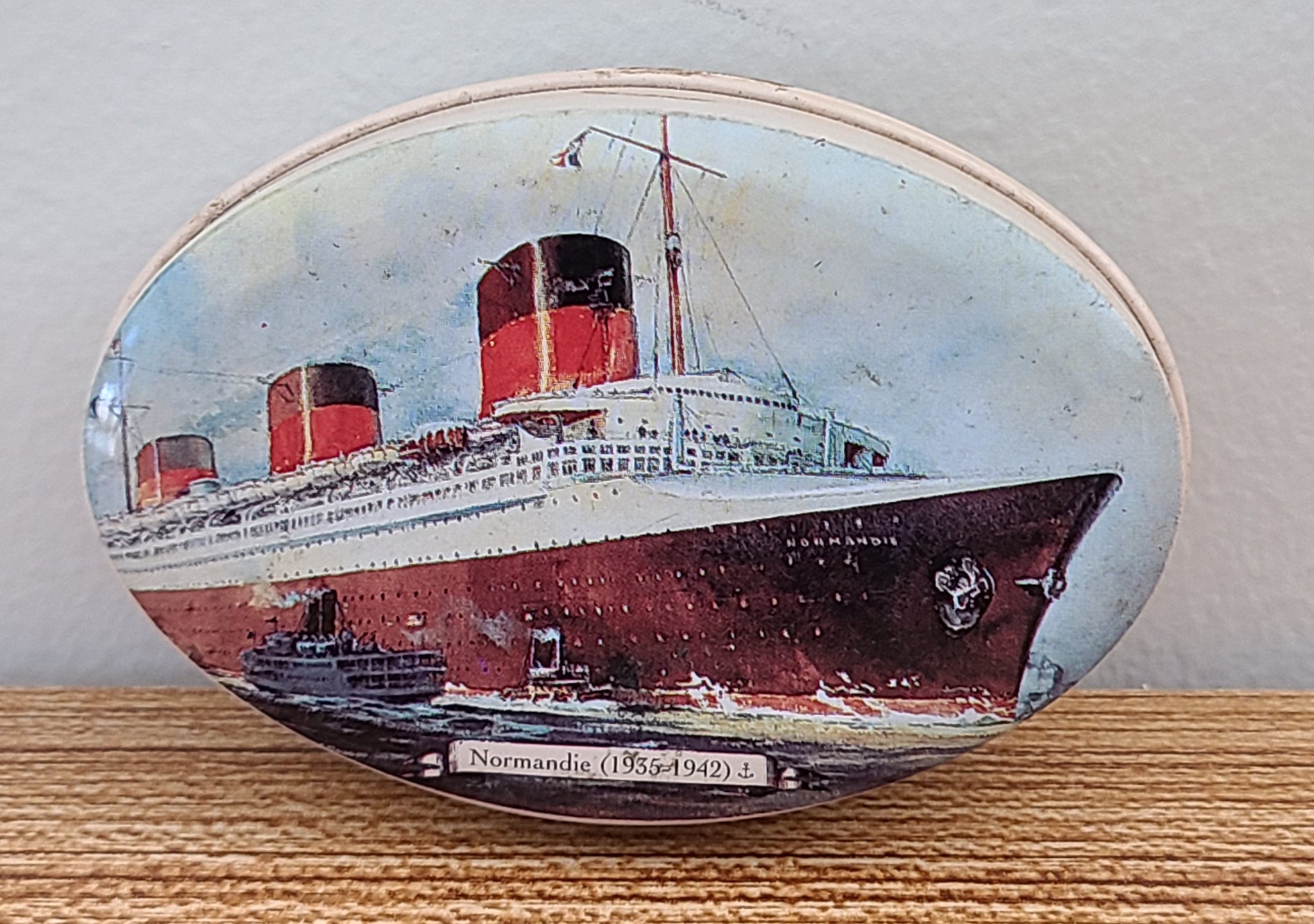 French Line Caramels S.S. Normandie Tin (modern)