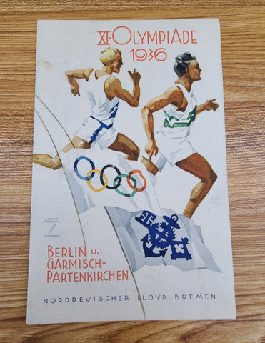 Norddeutscher Lloyd Bremen S.S. Bremen 1936 Olympics Cover Dinner Menu