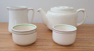 P & O Line Tea Service Set (pot, creamer, and 2 cups)