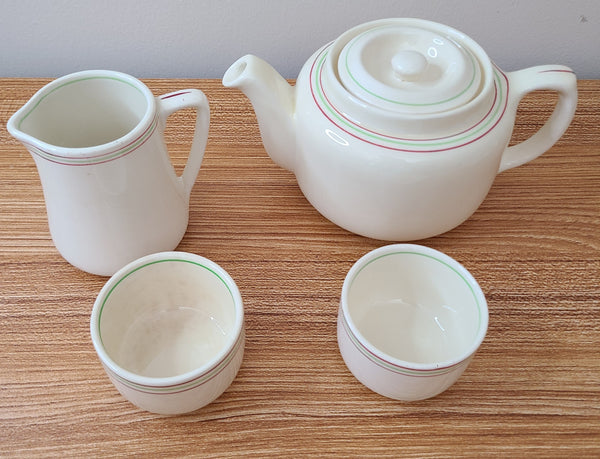 P & O Line Tea Service Set (pot, creamer, and 2 cups)