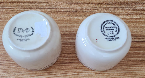 P & O Line Tea Service Set (pot, creamer, and 2 cups)