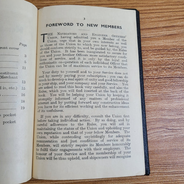 The Navigators & Engineer Officers' Union Membership Book (Attributed)