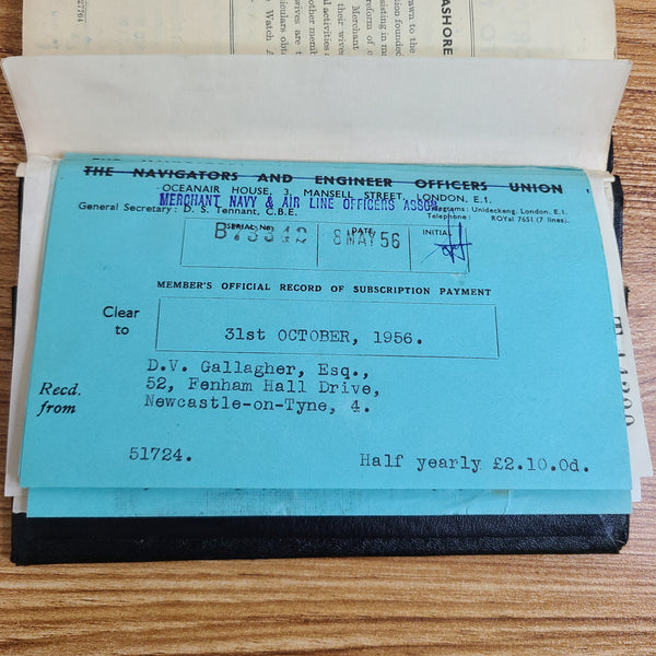 The Navigators & Engineer Officers' Union Membership Book (Attributed)