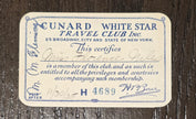 Cunard White Star Travel Club Inc Pass