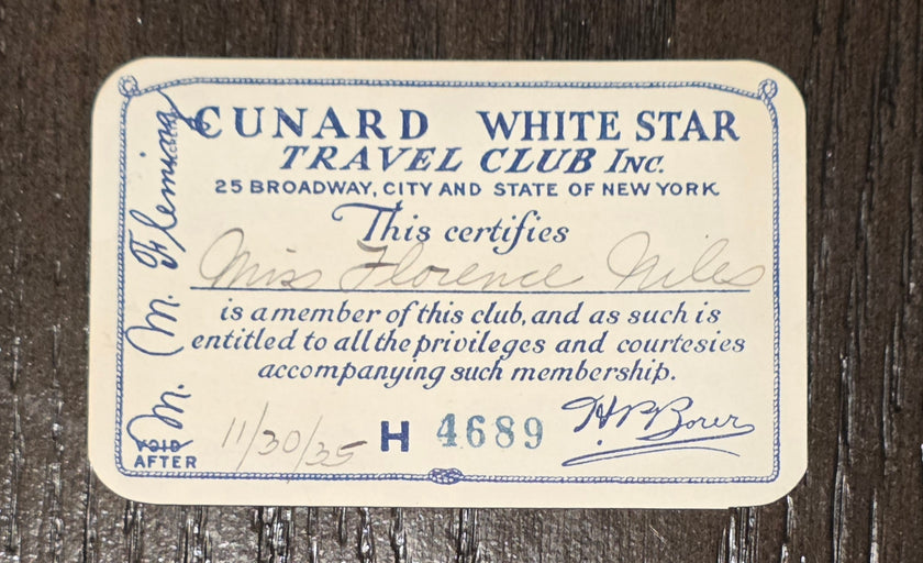 Cunard White Star Travel Club Inc Pass