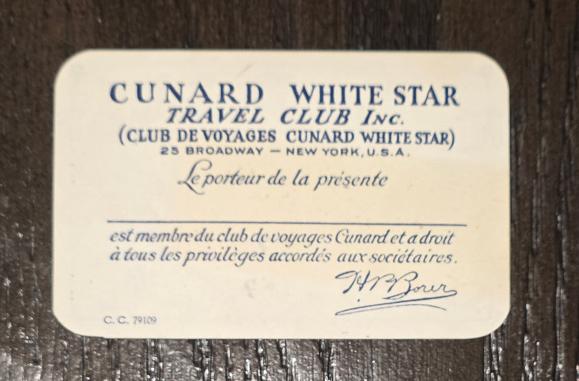 Cunard White Star Travel Club Inc Pass