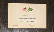Lamport & Holt Line S.S. Tennyson Souvenir of Voyage Card