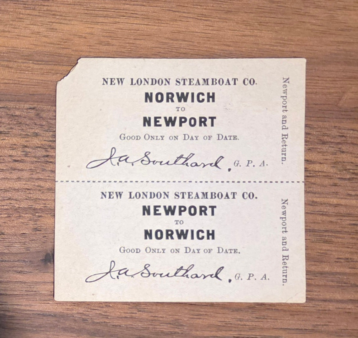 New London Steamboat Co Ticket