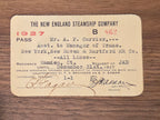 New England Steamship Company Pass (1927)