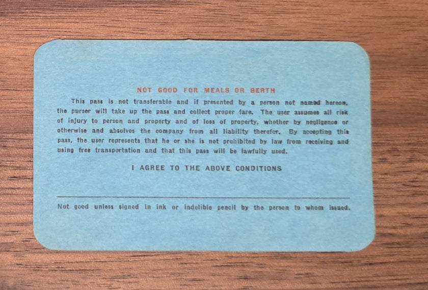 Los Angeles Steamship Company Pass (1927)