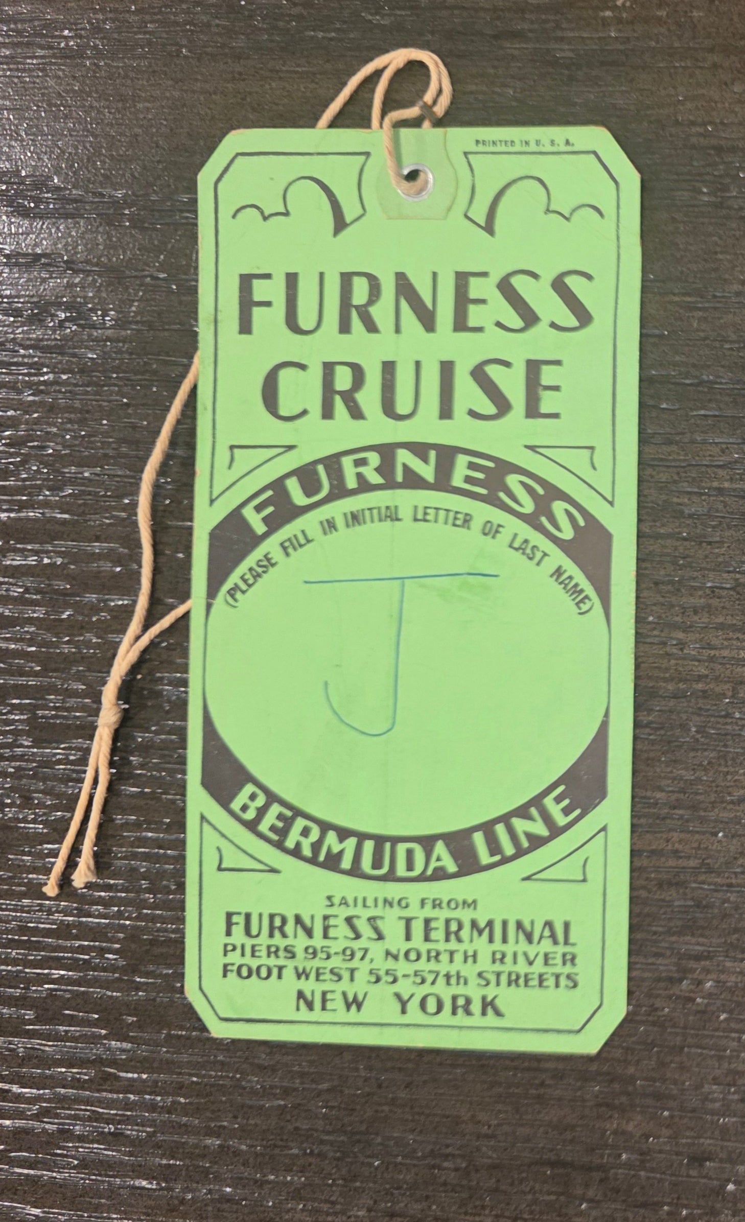 Furness Lines Luggage Tag (1952)