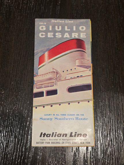Italian Line M.S. Giulio Cesare Brochure (1957)