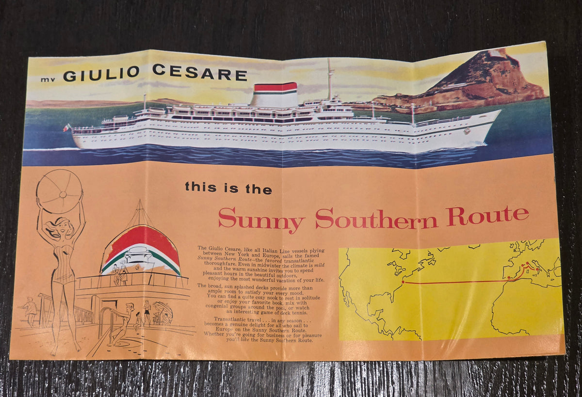 Italian Line M.S. Giulio Cesare Brochure (1957)