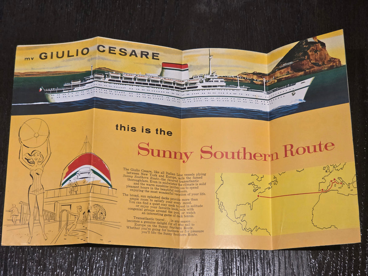 Italian Line M.S. Giulio Cesare Brochure (1957)