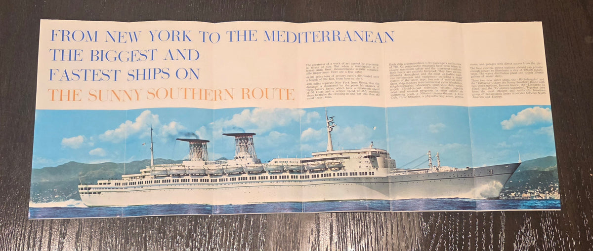 Italian Line T.N. Michelangelo & Raffaello Brochure (1966)