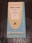 North German Lloyd T.S. Bremen Deck Plan (1960s)