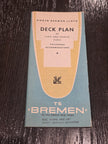 North German Lloyd T.S. Bremen Deck Plan (1962)