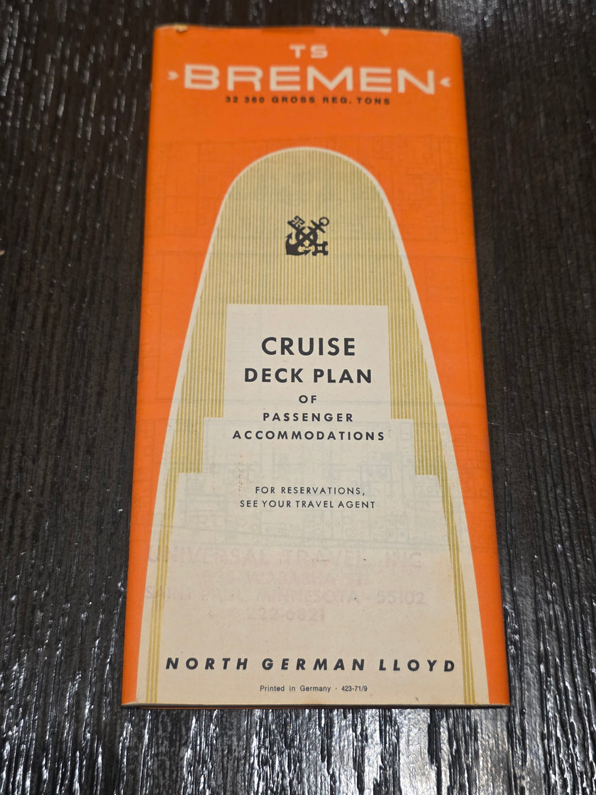 North German Lloyd T.S. Bremen Cruise Deck Plan (1960)
