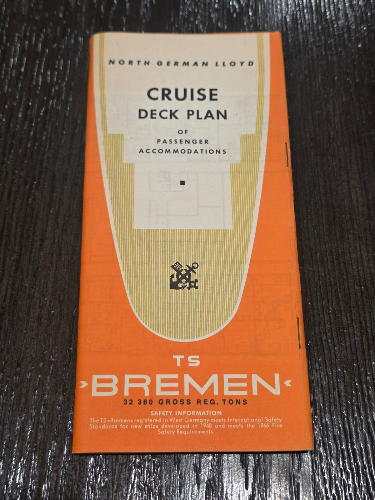 North German Lloyd T.S. Bremen Cruise Deck Plan (1971)