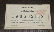Italian Line M.V. Augustus Deck Plan (1956)