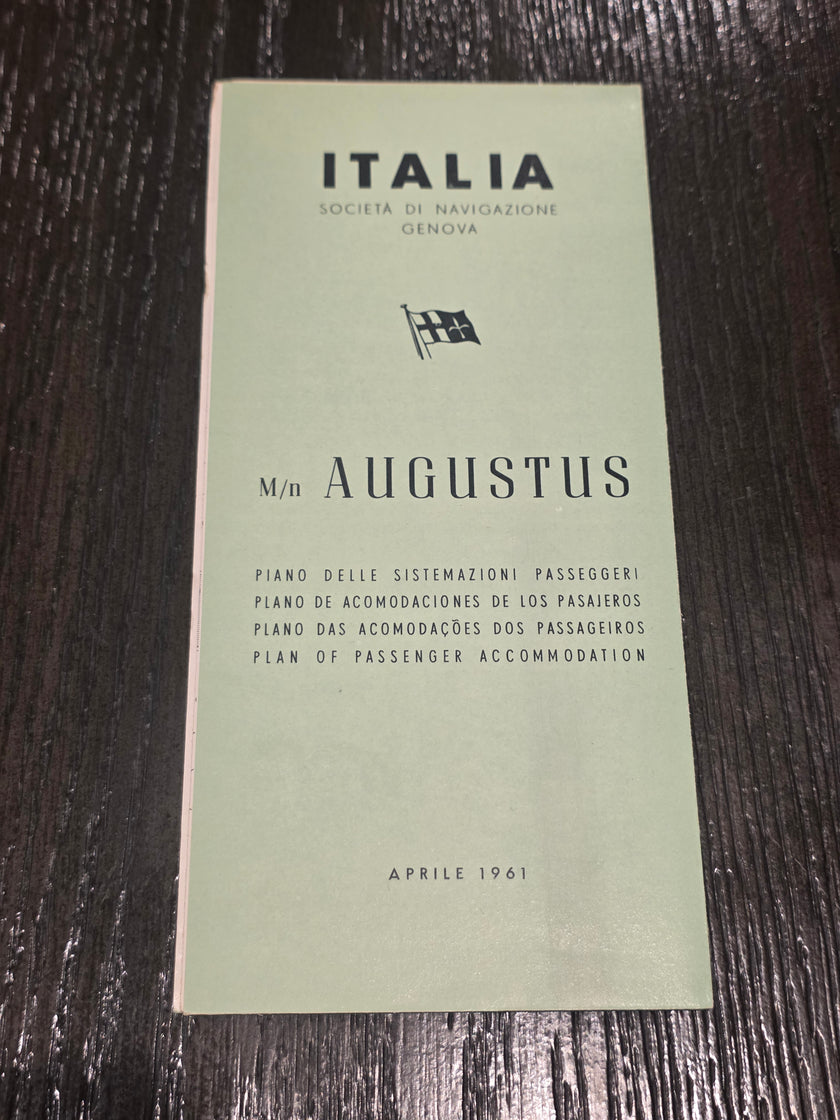 Italian Line M.V. Augustus Deck Plan (1961)