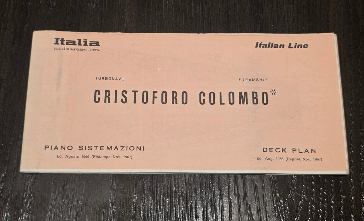 Italian Line M.V. Cristoforo Colombo Deck Plan (1967)