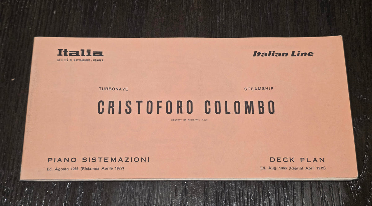 Italian Line M.V. Cristoforo Colombo Deck Plan (1972)