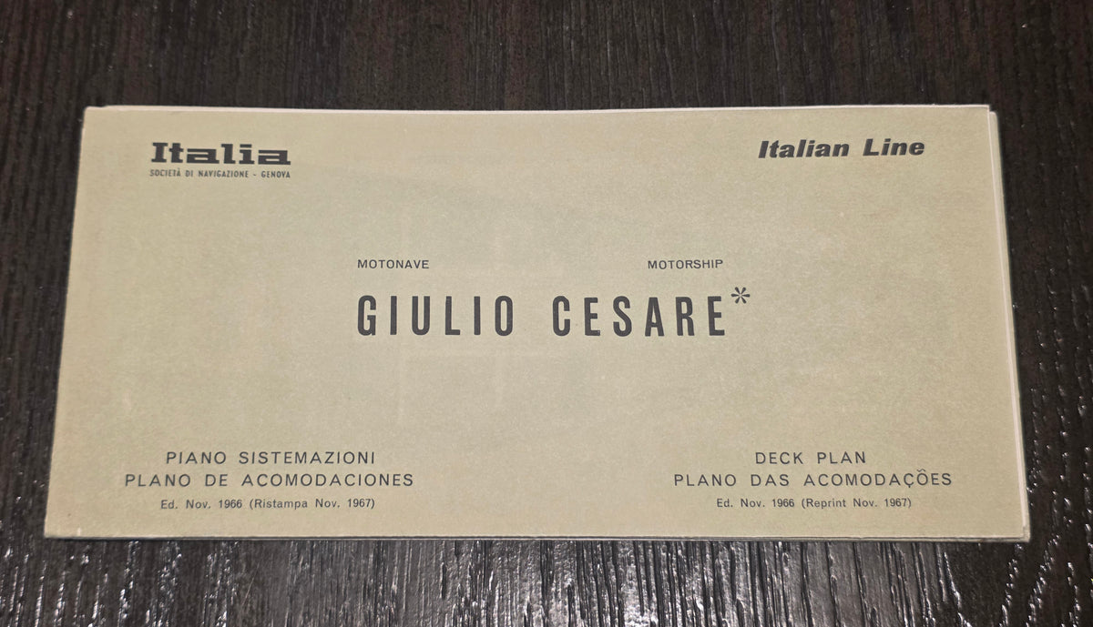 Italian Line M.V. Giulio Cesare Deck Plan (1967)
