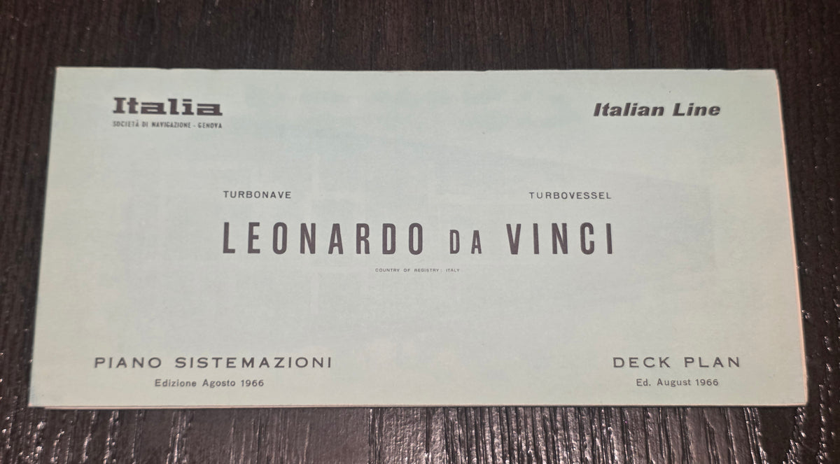 Italian Line M.V. Leonardo Da Vinci Deck Plan (1966)