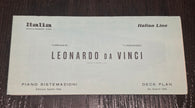 Italian Line M.V. Leonardo Da Vinci Deck Plan (1966)