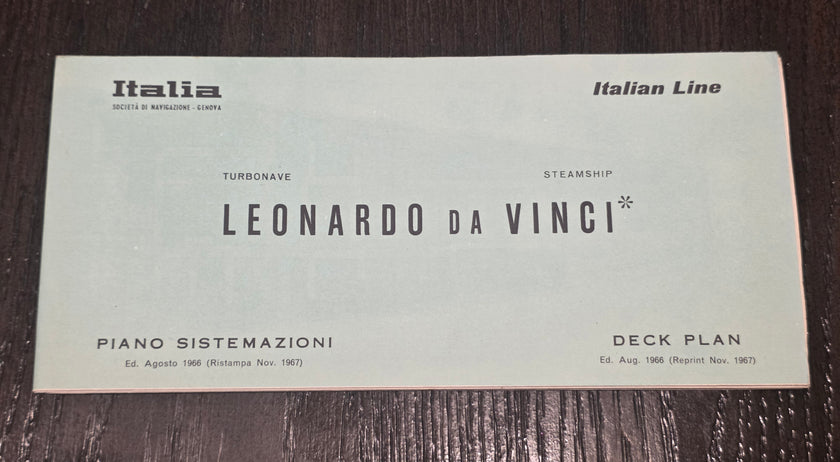 Italian Line M.V. Leonardo Da Vinci Deck Plan (1967)