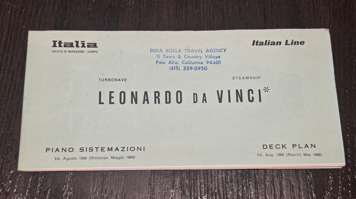 Italian Line M.V. Leonardo Da Vinci Deck Plan (1967)