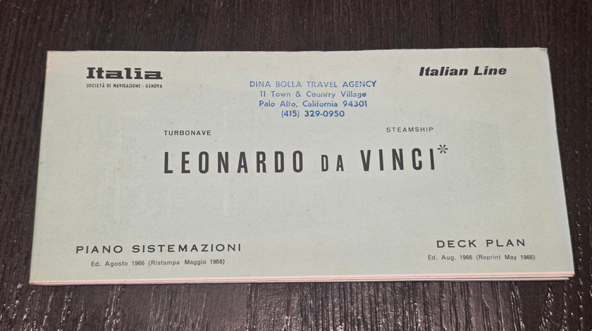 Italian Line M.V. Leonardo Da Vinci Deck Plan (1967)