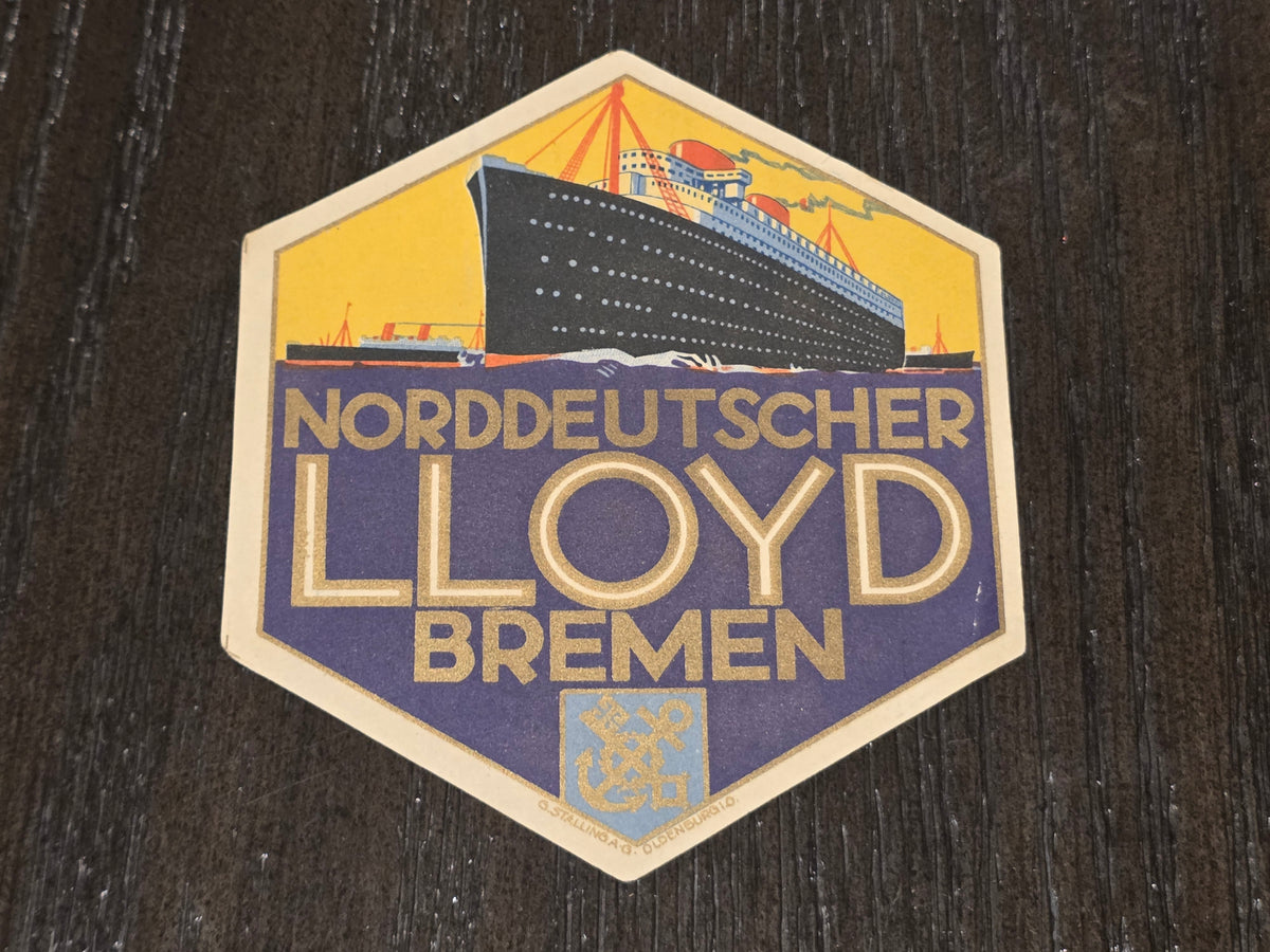 Norddeutscher Lloyd S.S. Bremen Luggage Label/Sticker