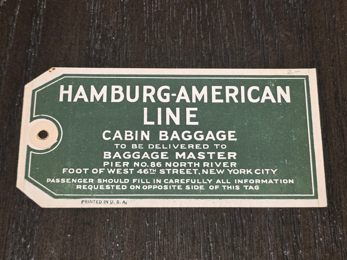 Hamburg America Line Luggage Tag (1930s)