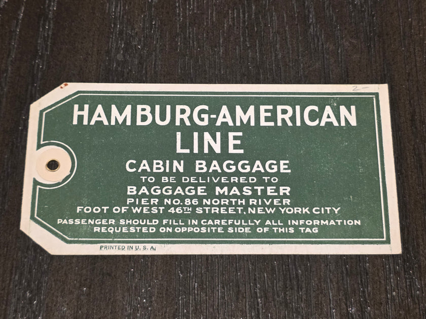 Hamburg America Line Luggage Tag (1930s)