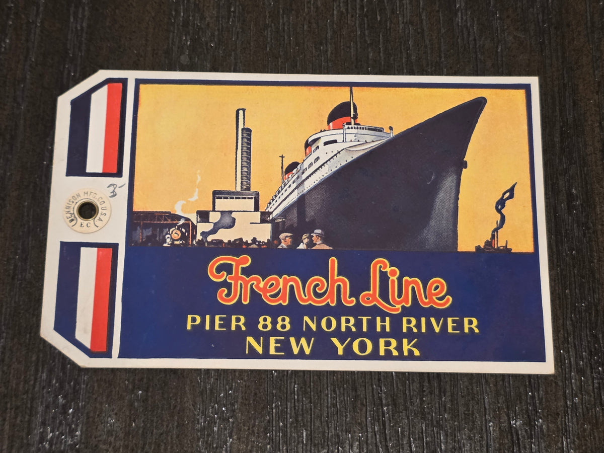 French Line S.S. Normandie Luggage Tag