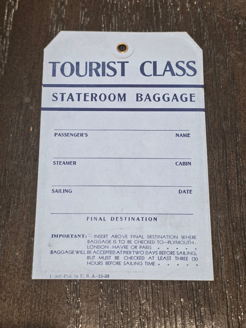 French Line S.S. Normandie Luggage Tag