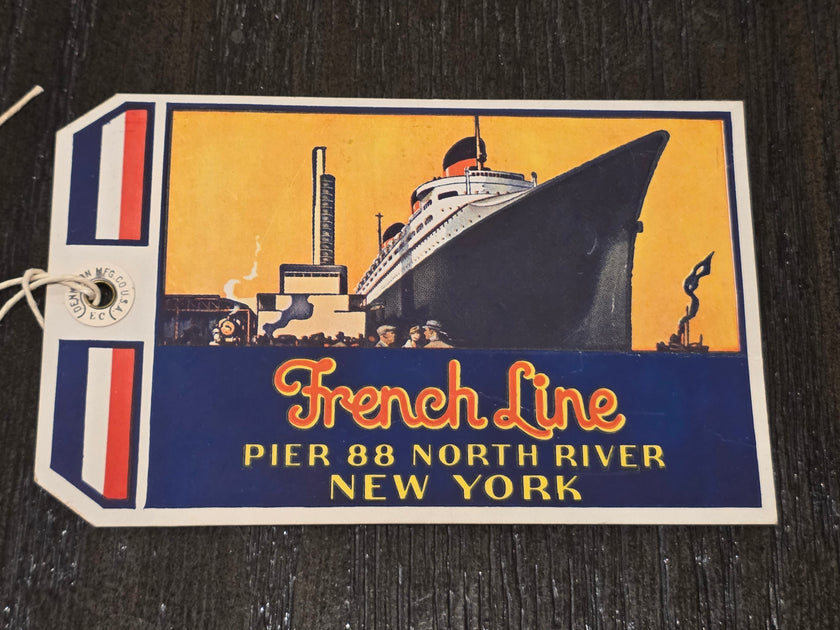 French Line S.S. Normandie Luggage Tag